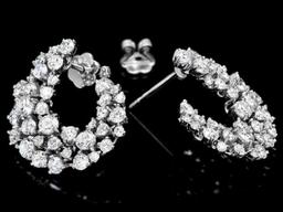 14K White Gold and 4.25ct Diamond Earrings