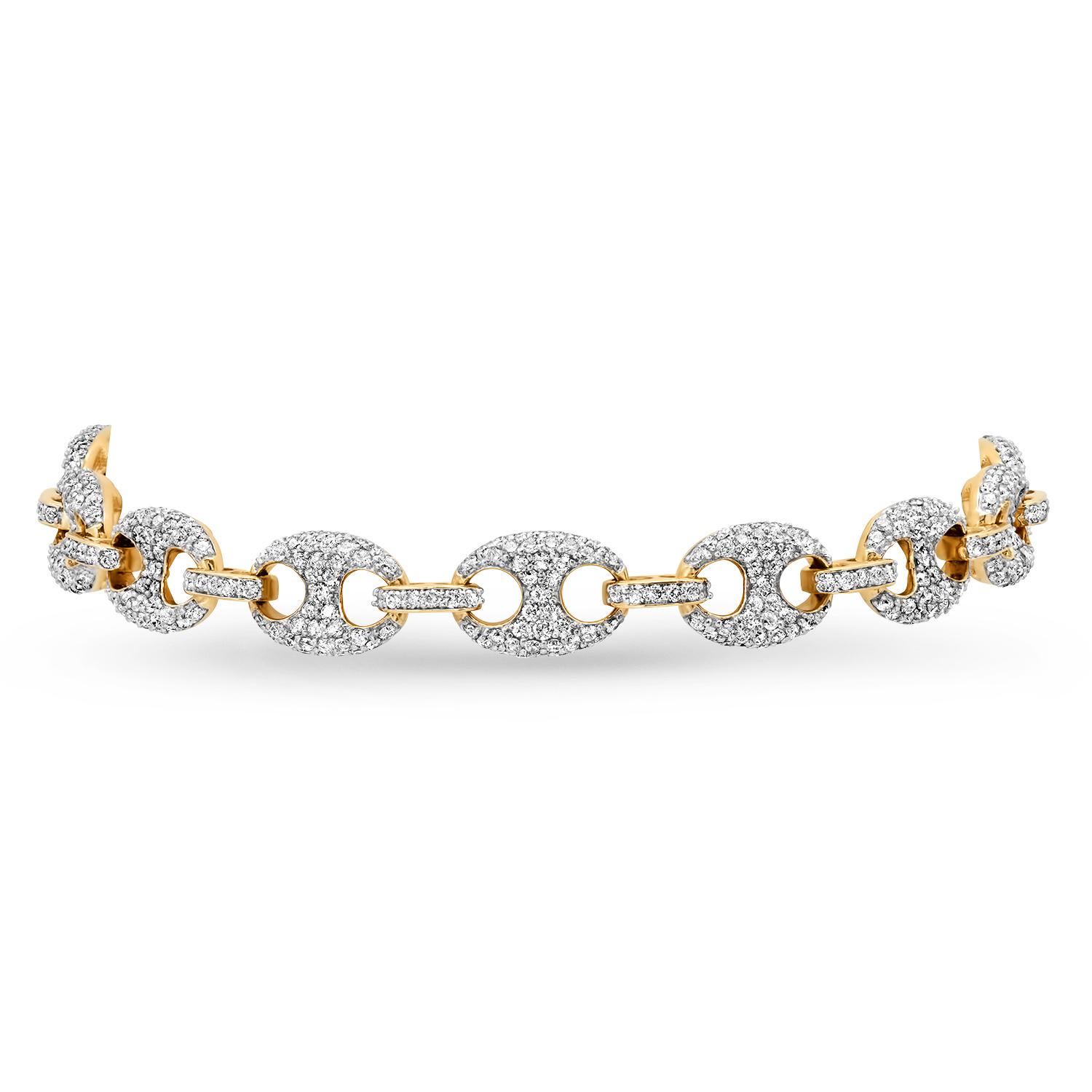 14K Yellow Gold and 7.8ct Diamond Bracelet