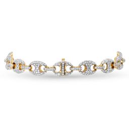 14K Yellow Gold and 7.8ct Diamond Bracelet