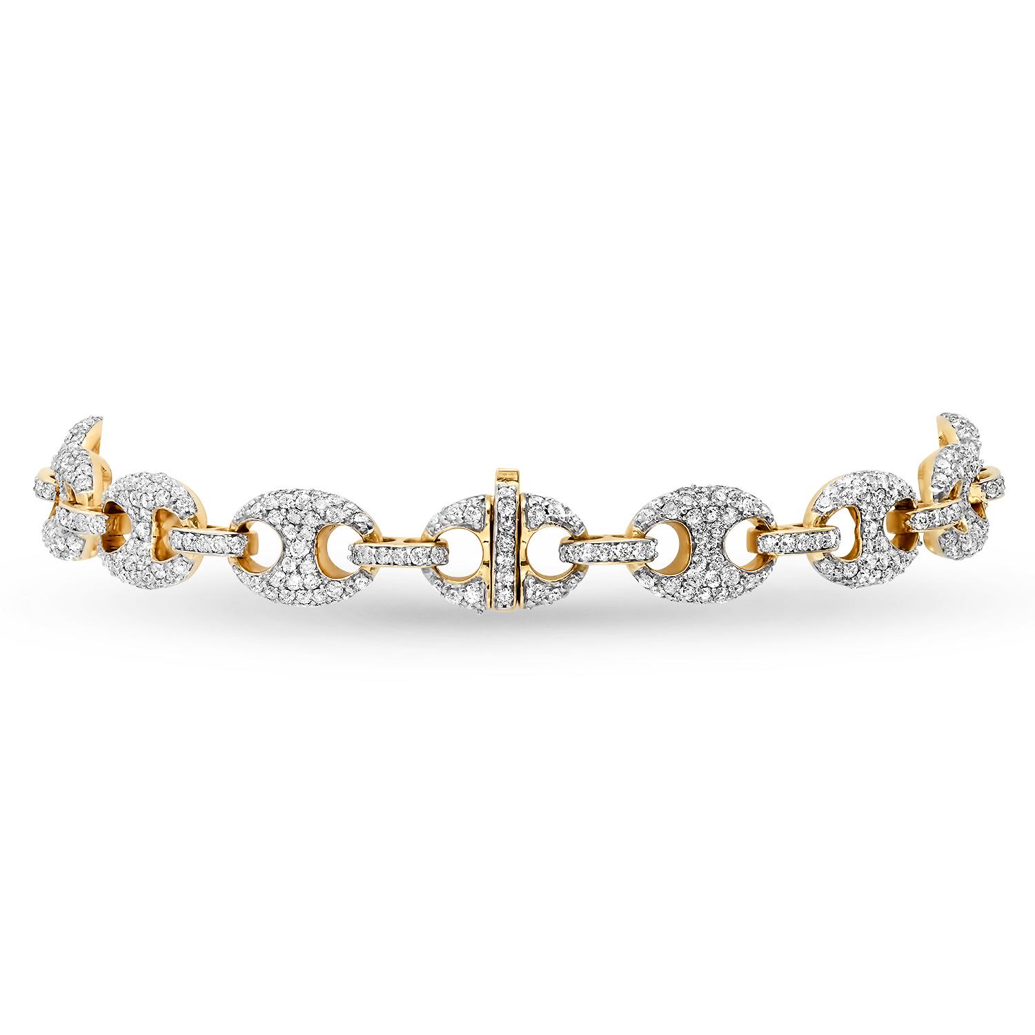 14K Yellow Gold and 7.8ct Diamond Bracelet