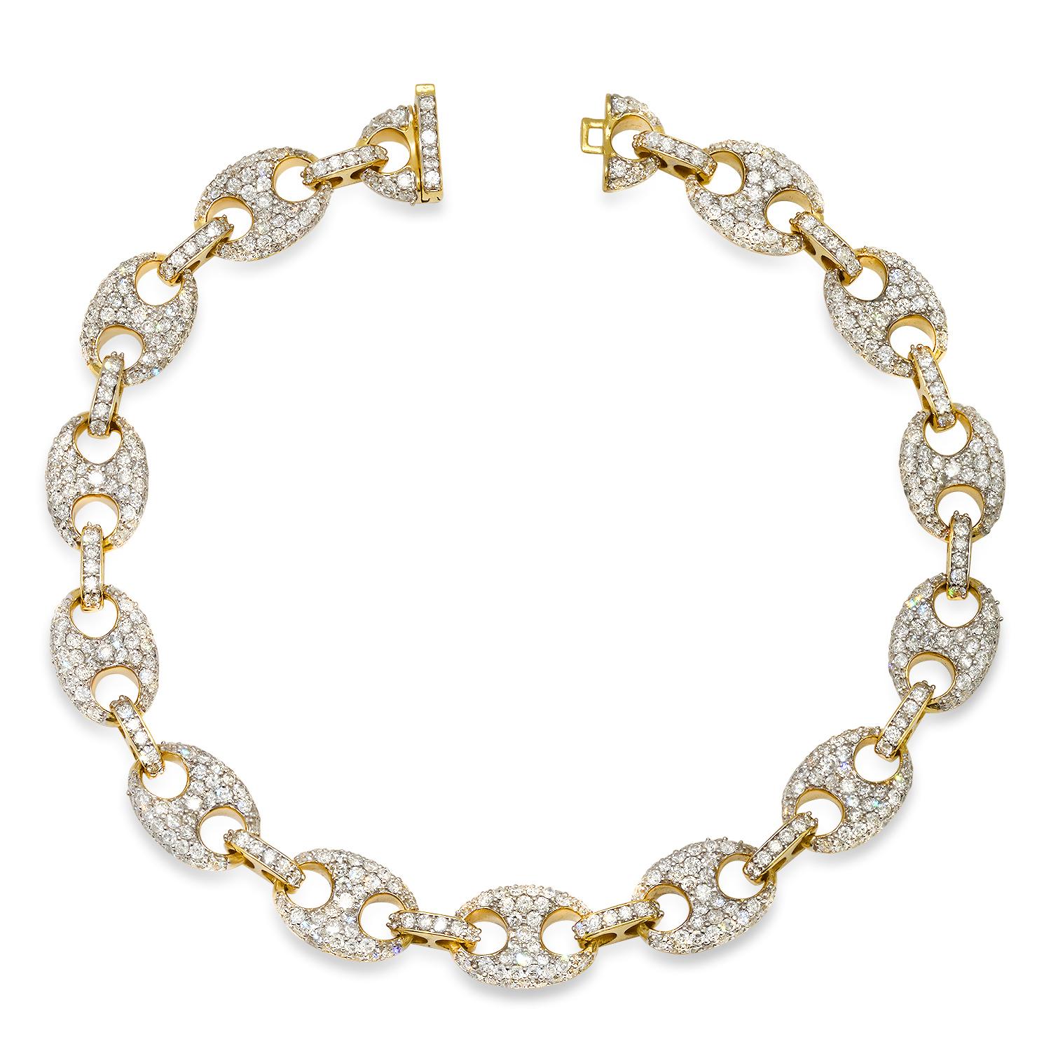 14K Yellow Gold and 7.8ct Diamond Bracelet