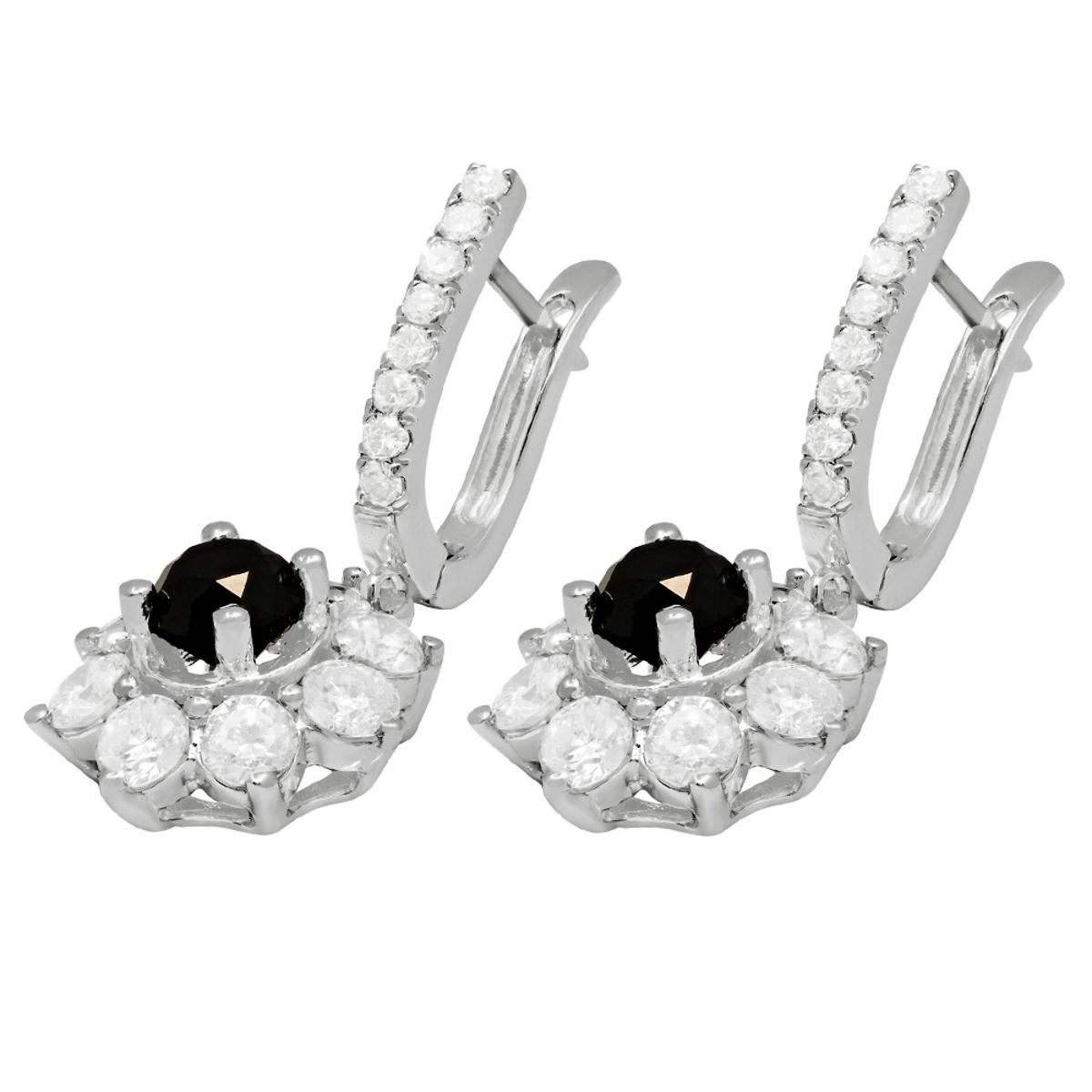 14k White Gold 2.55ct & 3.69ct Diamond Earrings