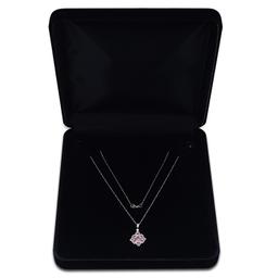 14K White Gold Setting with 0.40ct Ruby and 0.02ct Diamond Pendant