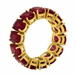 14K Gold 13.30ct Ruby Eternity Band Ring