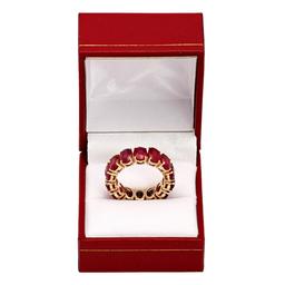 14K Gold 13.30ct Ruby Eternity Band Ring