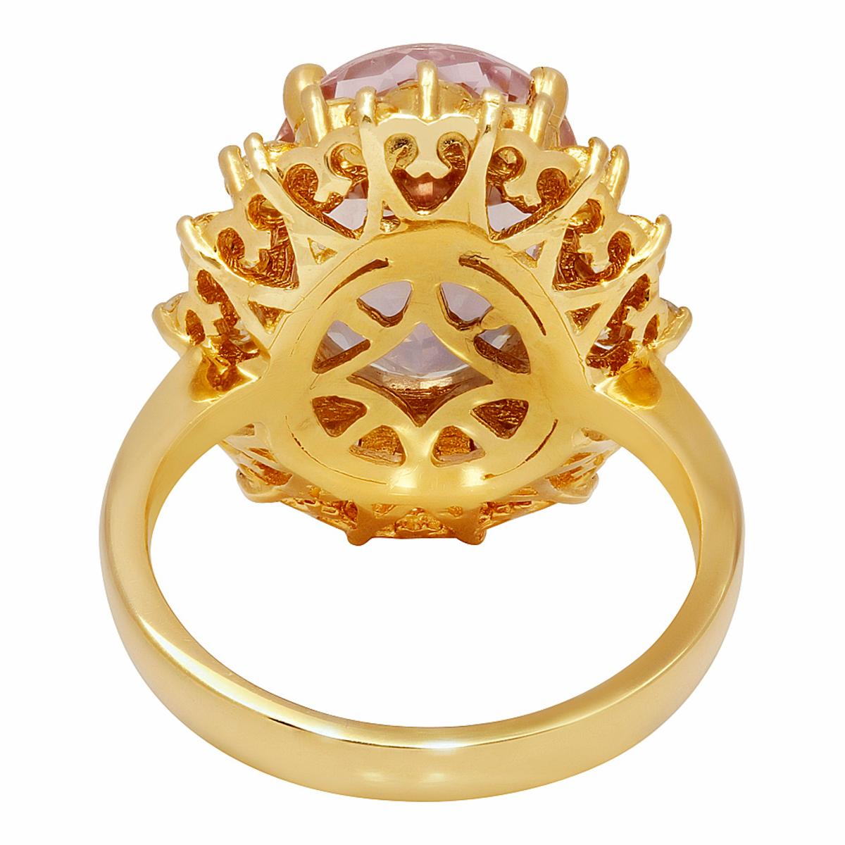 14k Yellow Gold 5.94ct Kunzite 1.72ct Diamond Ring
