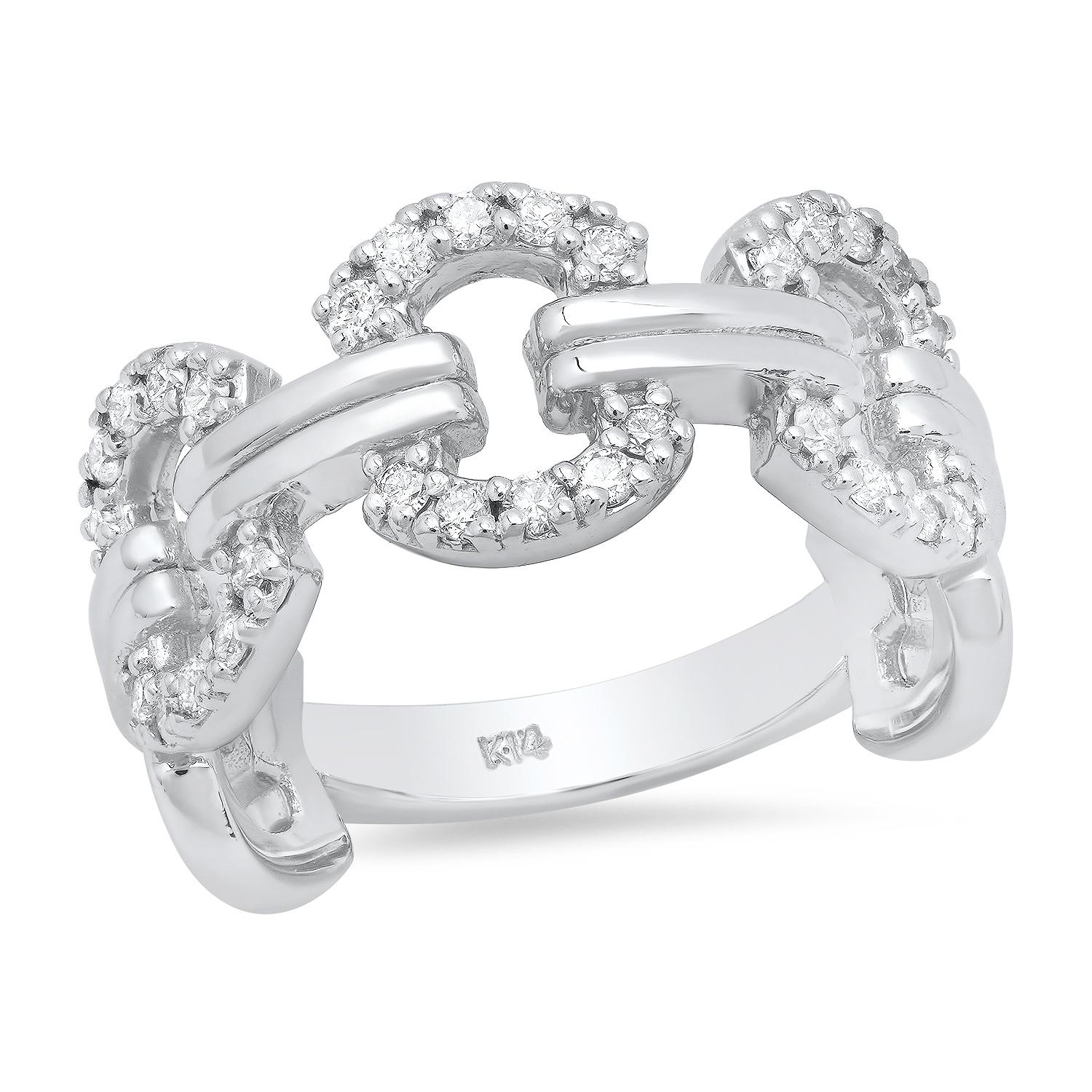 14K White Gold and 0.38ct Diamond Ring