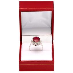 14k White Gold 4.74ct Ruby 0.84ct Diamond Ring