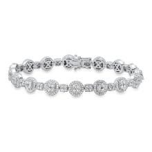 14K White Gold and 3.98ct Diamond Bracelet