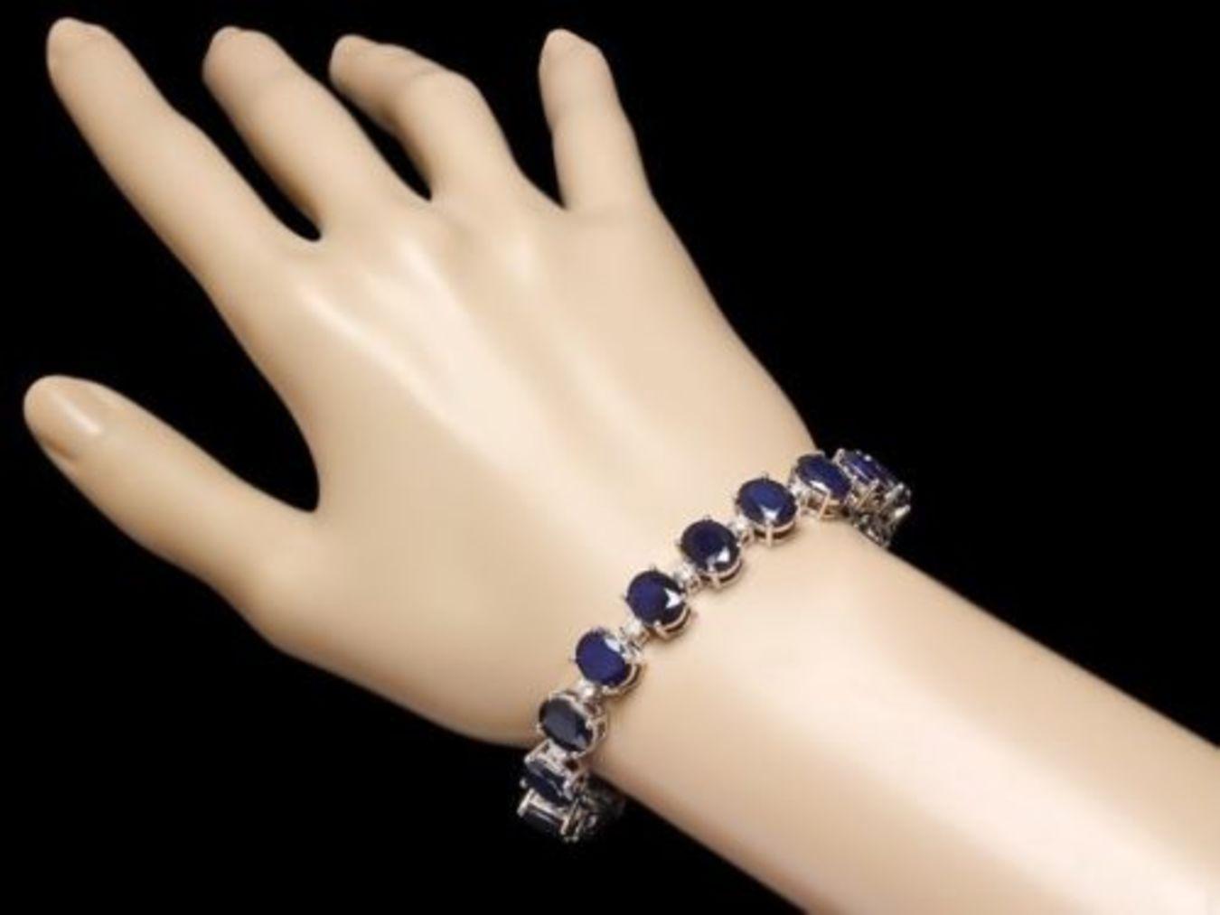 14K Gold 40.07ct Sapphire 1.39ct Diamond Bracelet