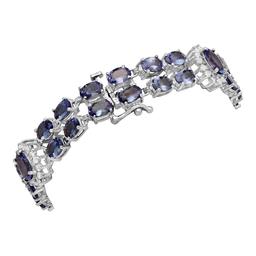 14k White Gold 17.96ct Tanzanite 1.31ct Diamond Bracelet