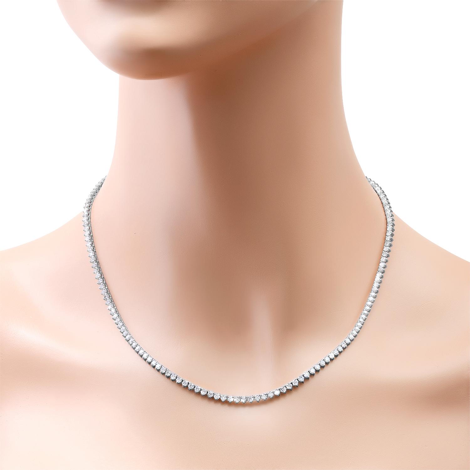 14K White Gold Setting with 7.98ct Diamond Necklace