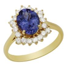 14k Yellow Gold 1.71ct Tanzanite 0.55ct Diamond Ring