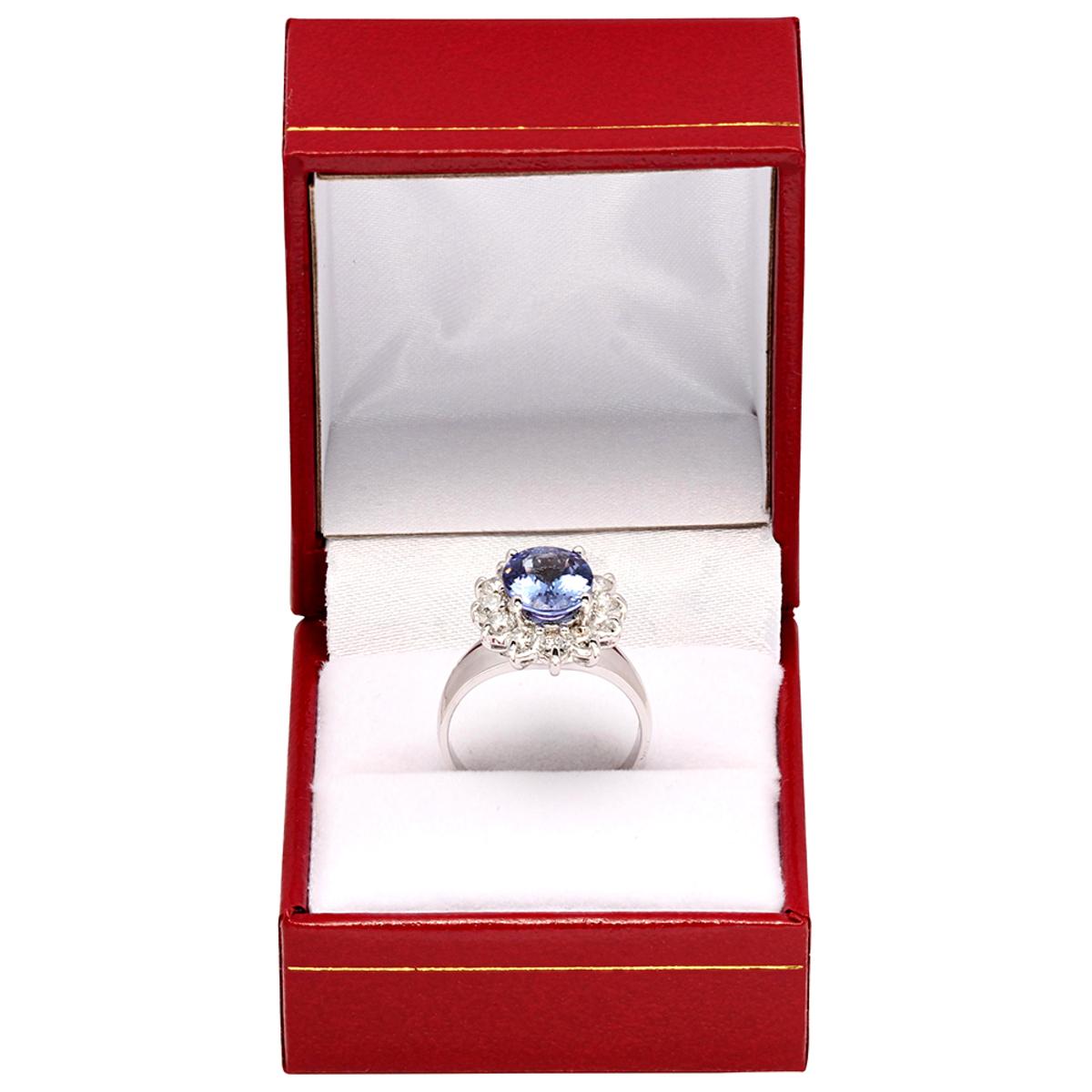 14k White Gold 2.42ct Tanzanite 0.93ct Diamond Ring