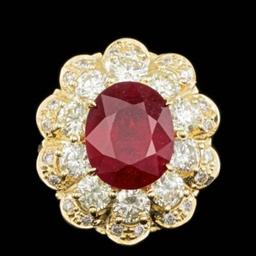 14K Yellow Gold 5.82ct Ruby and 2.82ct Diamond Ring