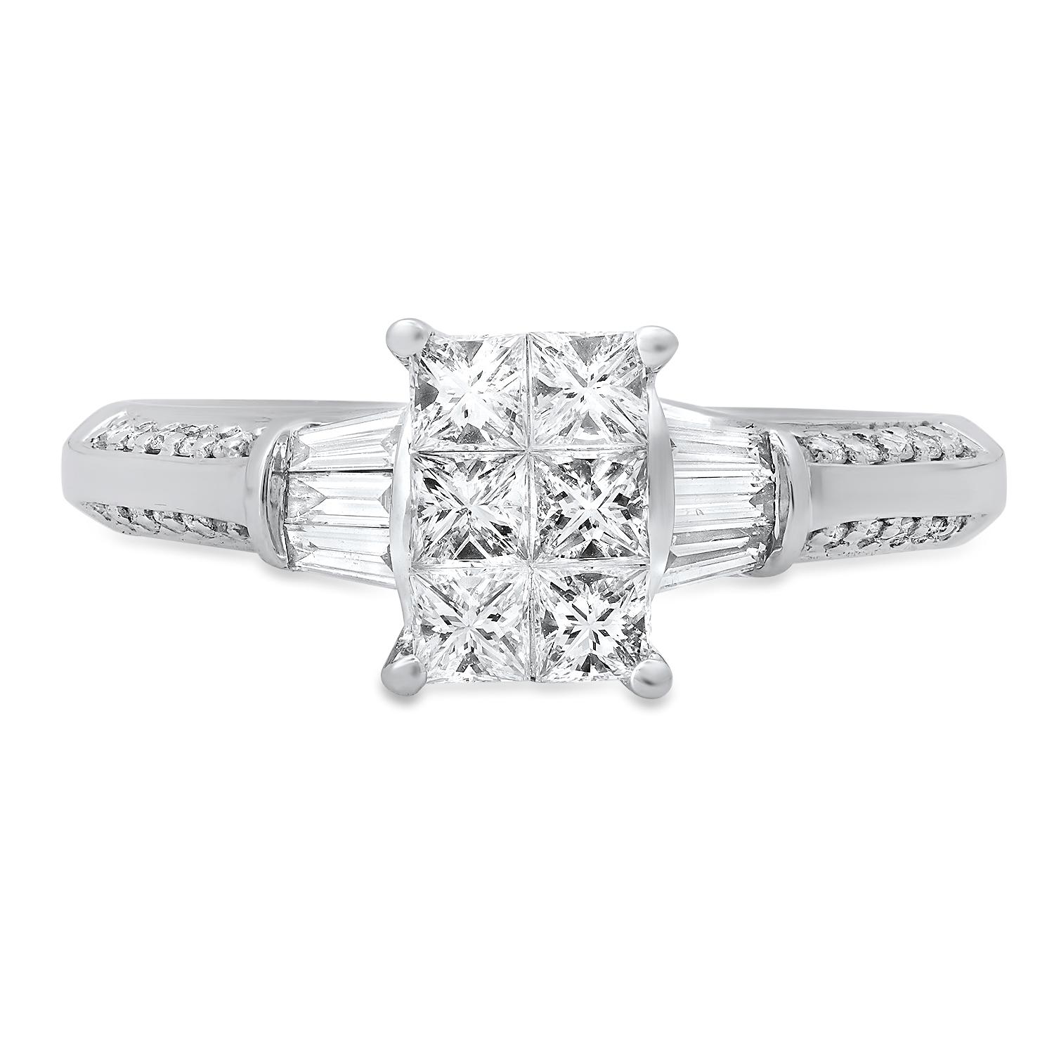 14K White Gold Setting with 0.90ct Diamond Ladies Ring