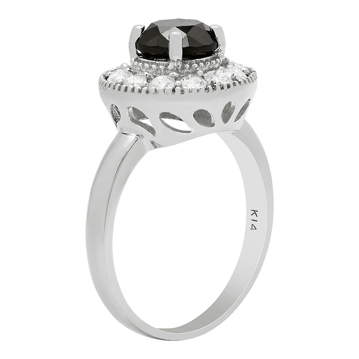 14k White Gold 1.59ct & 0.64ct Diamond Ring