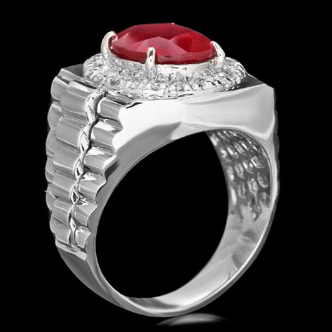 14K White Gold 6.73ct Ruby and 0.88ct Diamond Ring