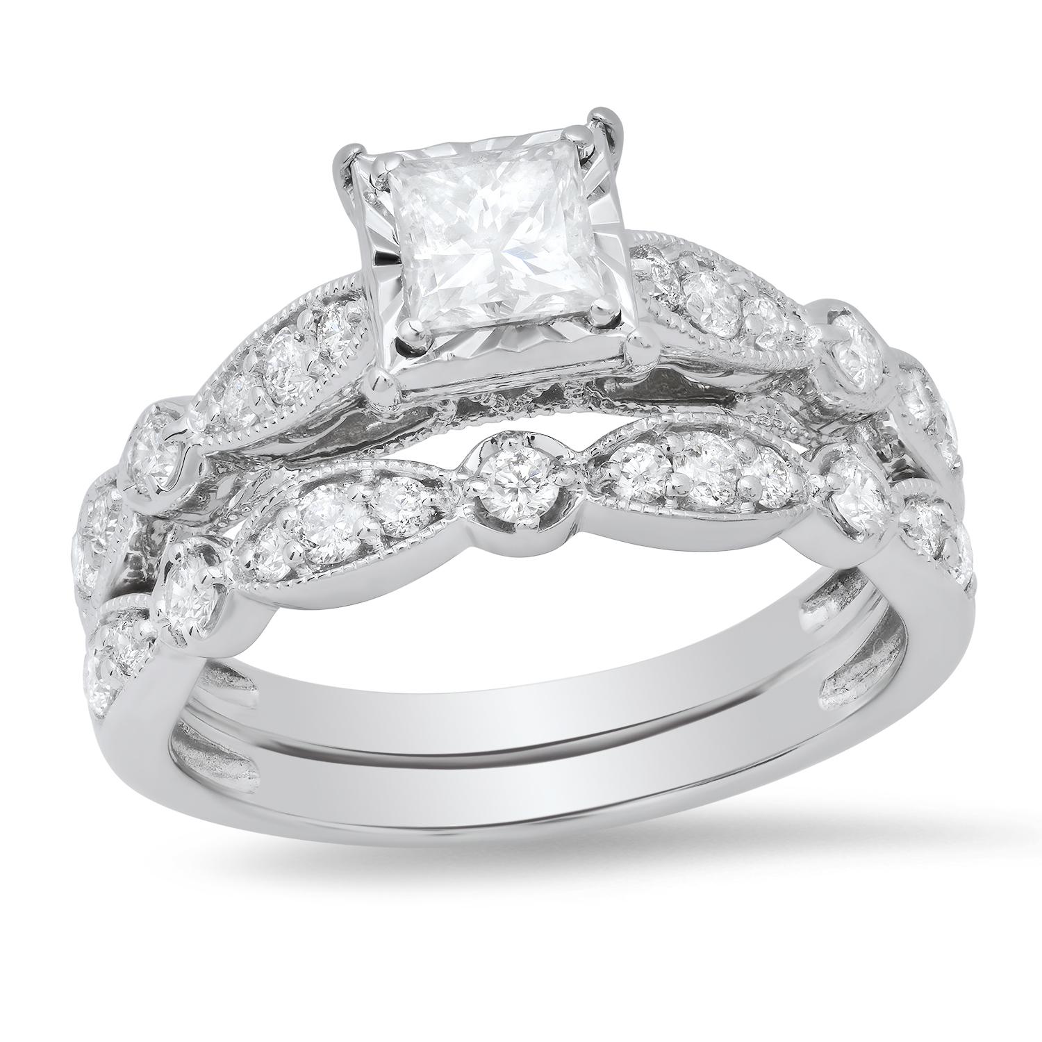 14K White Gold Setting with 0.95tcw Diamond Ladies Ring