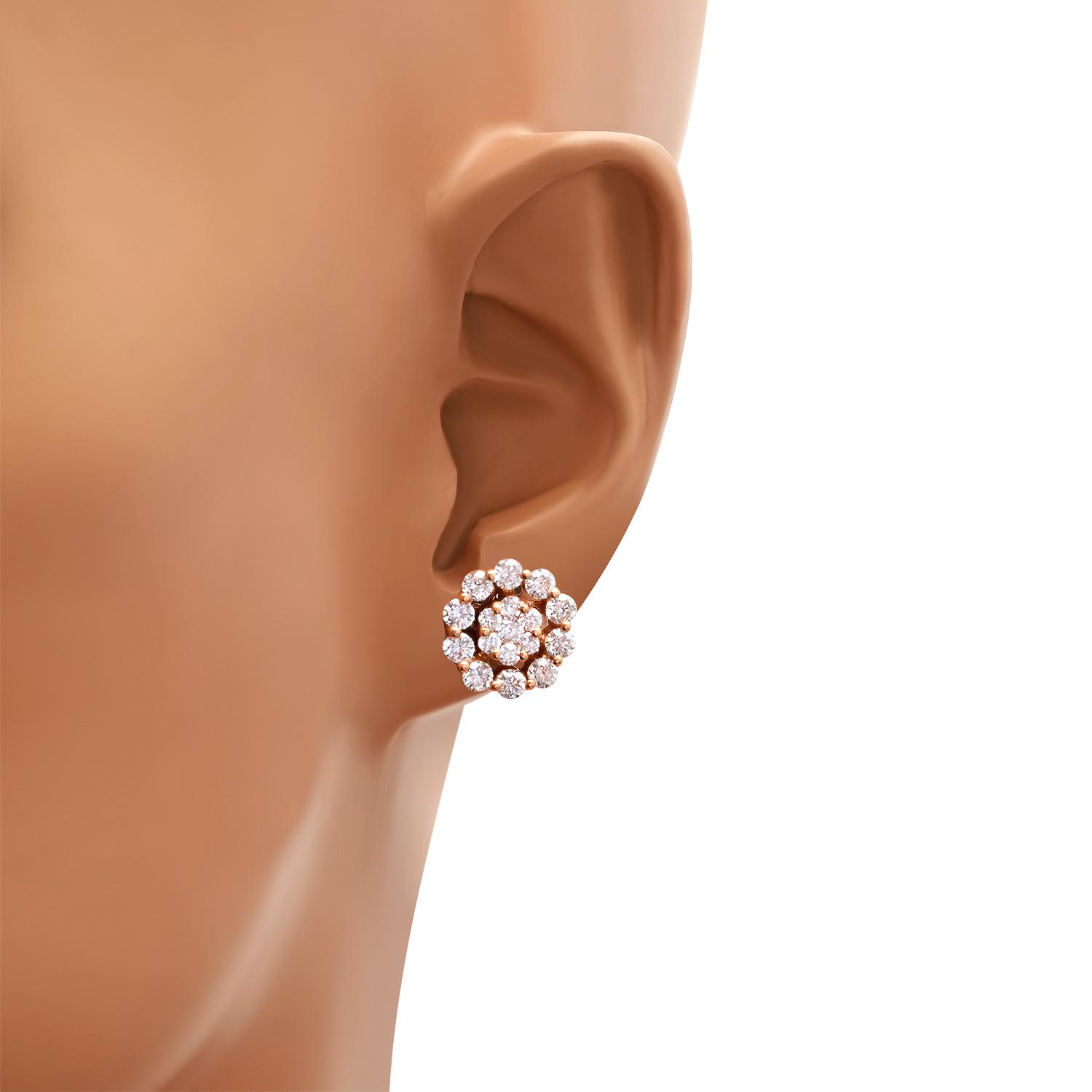 18K Rose Gold Setting with 0.94ct Diamond Earrings