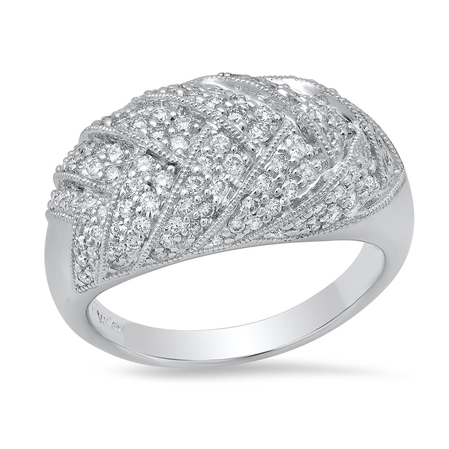 14K White Gold Setting with 0.87ct Diamond Ladies Ring