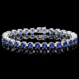 14K Gold 18.71ct Sapphire 2.06ct Diamond Bracelet