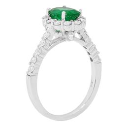 14k White Gold 1.19ct Emerald 0.70ct Diamond Ring