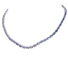 14K White Gold with 40.0ct Tanzanite Necklace