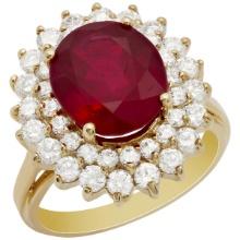 14K Gold 5.77ct Ruby and 1.46ct Diamond Ring