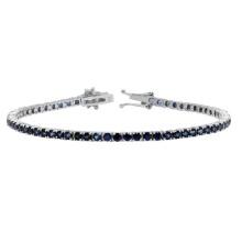 14k White Gold 5.10ct Sapphire 0.42ct Diamond Bracelet