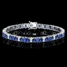 14K Gold 18.24ct Sapphire 1.87ct Diamond Bracelet