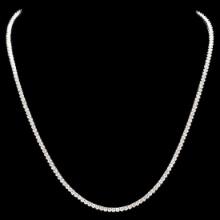 14K White Gold and 5.97ct Diamond Necklace