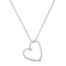 14K White Gold Setting with 0.12ct Diamond Pendant