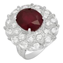 14K Gold 10.51ct Ruby and 1.76ct Diamond Ring
