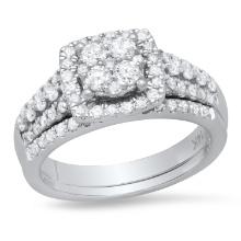 14K White Gold and 1.08ct Diamond Bridal Set