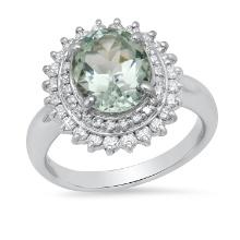 Platinum Setting with 2.66ct Aquamarine and 0.62ct Diamond Ladies Ring