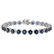 14k White Gold 19.38ct Sapphire 0.92ct Diamond Bracelet