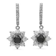 14K Gold 2.71ct Fancy Color Diamond 3.70ct Diamond Earrings