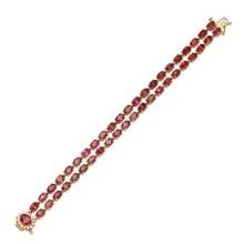 14K Yellow Gold 21.96ct Tourmaline and 0.55Ct Diamond Bracelet