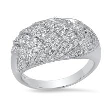 14K White Gold Setting with 0.87ct Diamond Ladies Ring