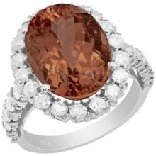 14k White Gold 9.09ct Morganite 1.51ct Diamond Ring