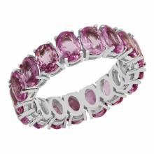 14k White Gold 10.04ct Pink Sapphire Eternity Band Ring