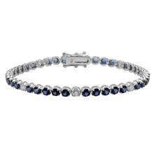 14k White Gold 5.85ct Sapphire 0.87ct Diamond Bracelet