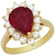 14k Yellow Gold 3.59ct Ruby 0.79ct Diamond Ring