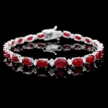 14K Gold 14.25ct Ruby 0.69ct Diamond Bracelet