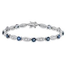 18K White Gold Setting with 4.25ct Sapphire and 0.88ct Diamond Bracelet