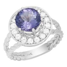 14k White Gold 2.26ct Tanzanite 0.52ct Diamond Ring