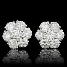 14K White Gold and 2.17ct Diamond Earrings