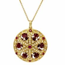 14k Yellow Gold 16.86ct Ruby 1.97ct Diamond Pendant