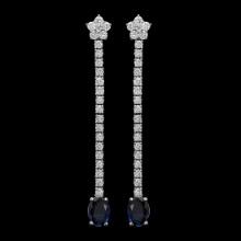 14K Gold 1.30ct Sapphire 1.15ct Diamond Earrings